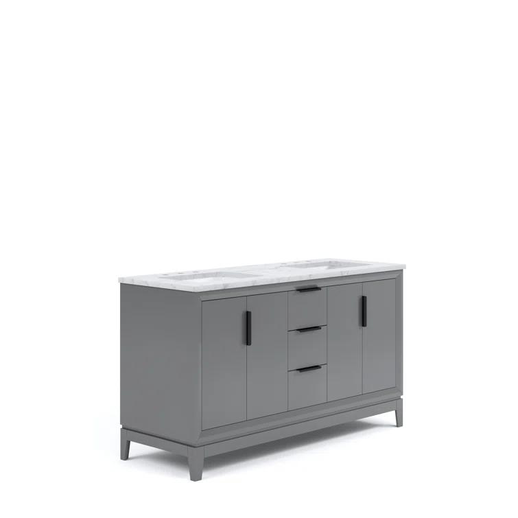 Elizabeth 60" Carrara Marble Countertop Bath Vanity