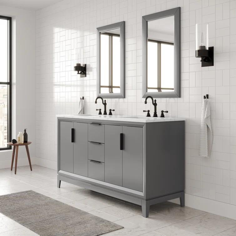 Elizabeth 60" Carrara Marble Countertop Bath Vanity