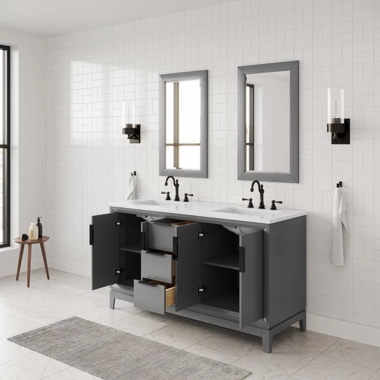 Elizabeth 60" Carrara Marble Countertop Bath Vanity