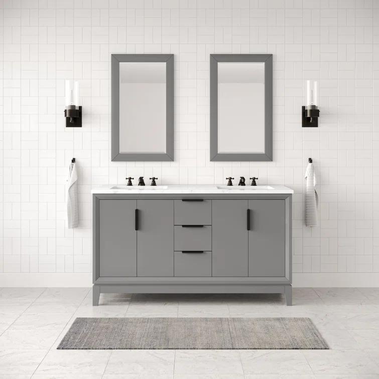 Elizabeth 60" Carrara Marble Countertop Bath Vanity