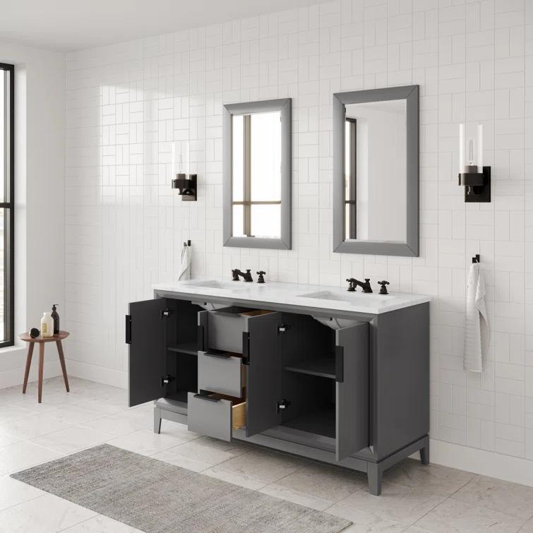 Elizabeth 60" Carrara Marble Countertop Bath Vanity