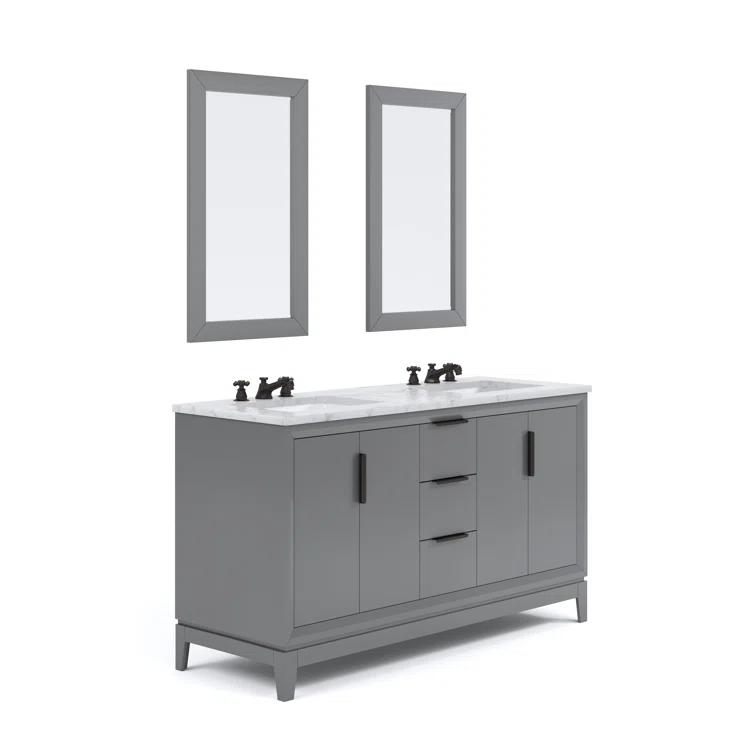 Elizabeth 60" Carrara Marble Countertop Bath Vanity