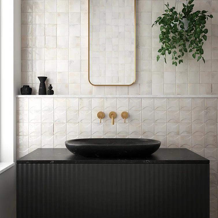 Antiek 3.94'' W x 3.94'' L Beveled Ceramic Singular Tile