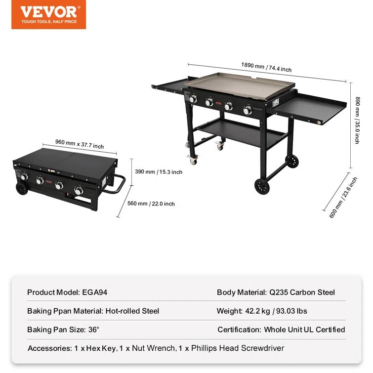 VEVOR 4 - Burner Free Standing Propane Grill