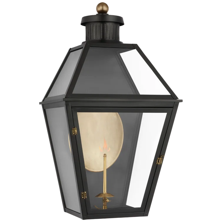 Stratford Large Black Aluminum and Glass Outdoor Lantern