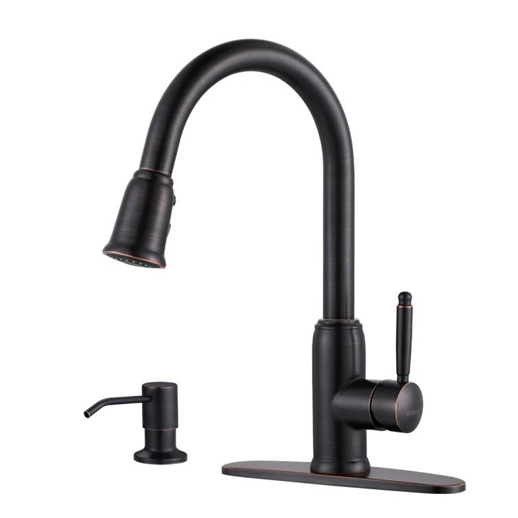 WOWOW 2310101RB-S WOWOW Pull Down Kitchen Faucet with Soap Dispenser