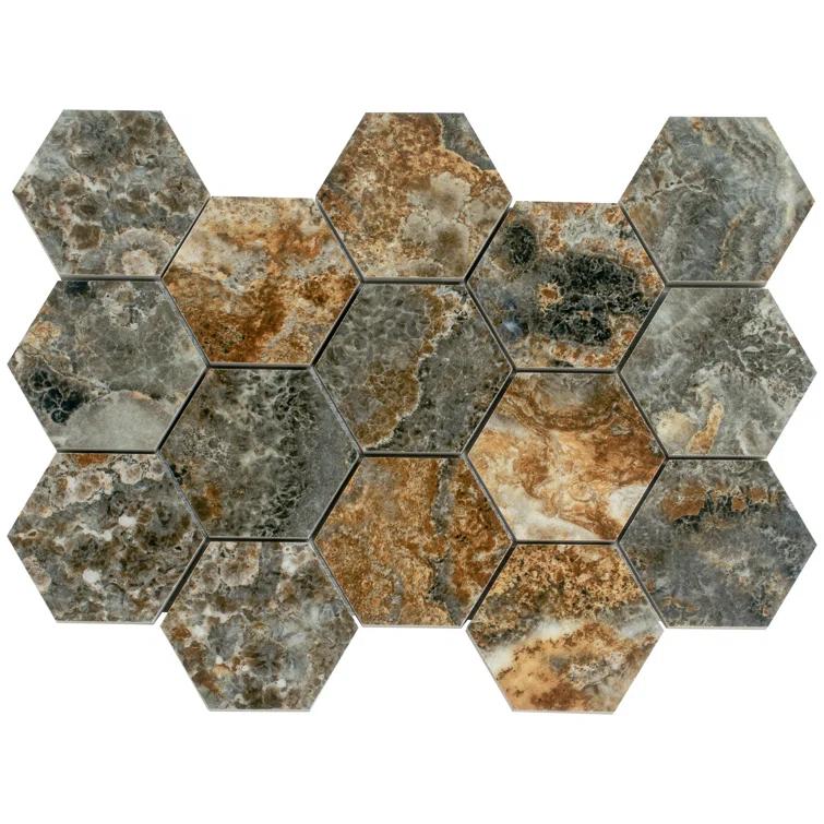 Splendor 8.9'' W x 12.8'' L Porcelain Tile Mosaic Sheet