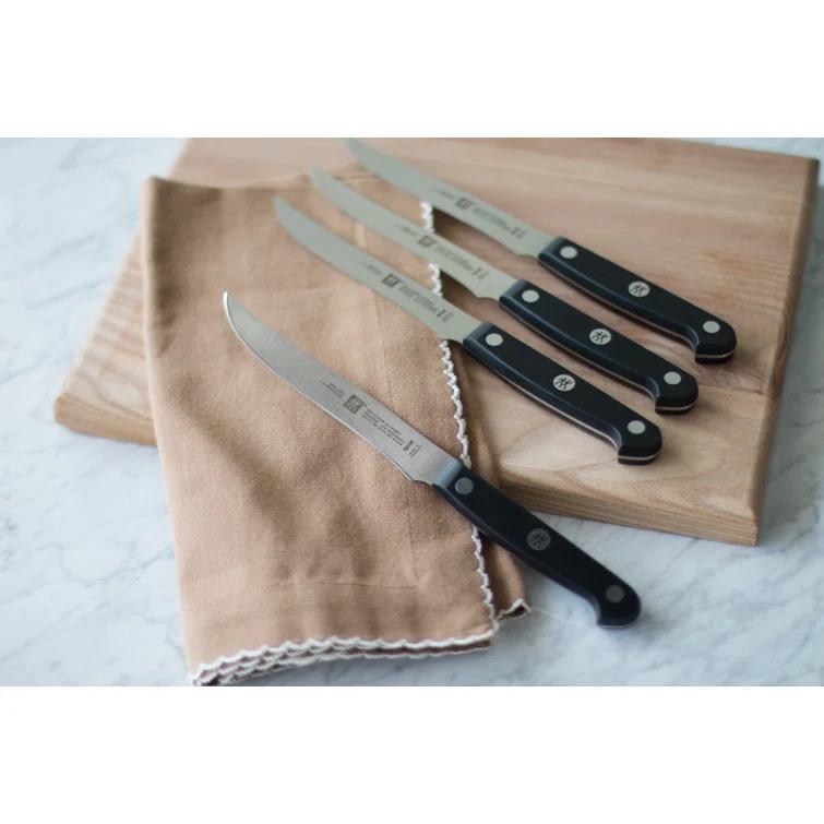Zwilling Gourmet 4-Piece Black Stainless Steel Steak Knife Set