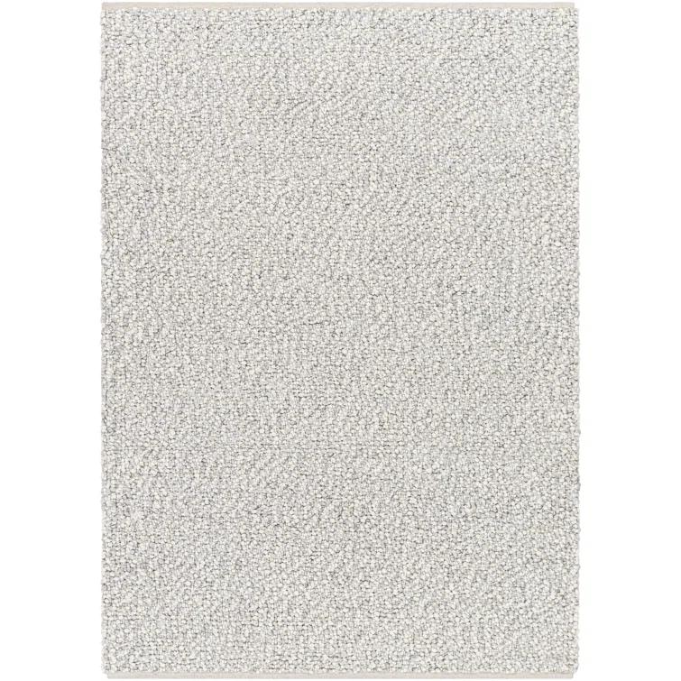Handmade Ivory Wool and Synthetic 5' x 7' Rectangular Rug