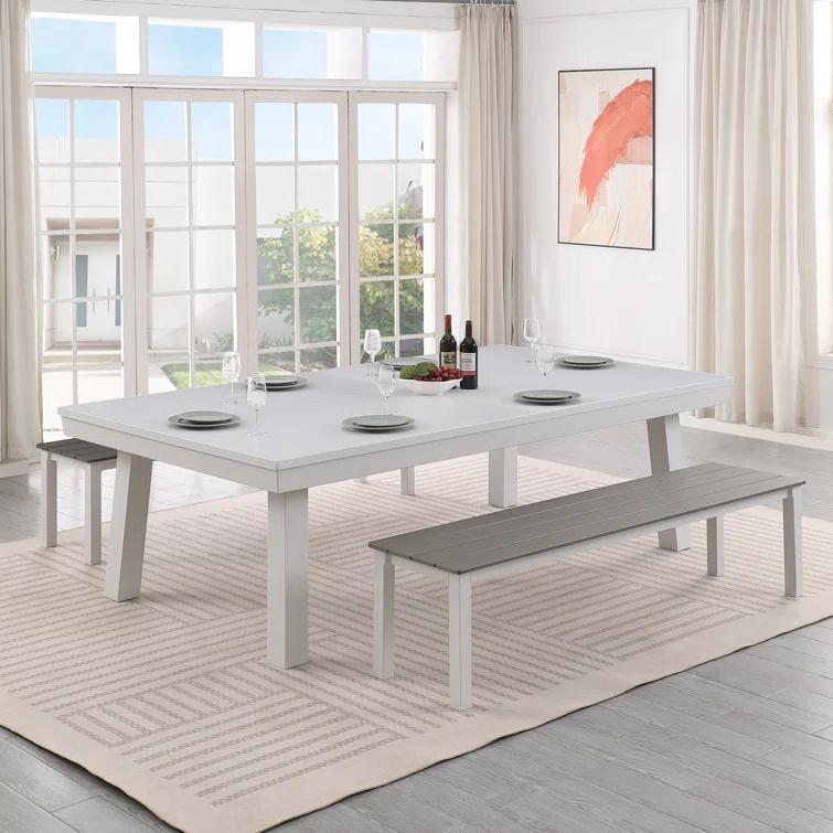 Oasis Outdoor/Indoor Slate Dining Pool Table w/ 2 Benches & Accessories