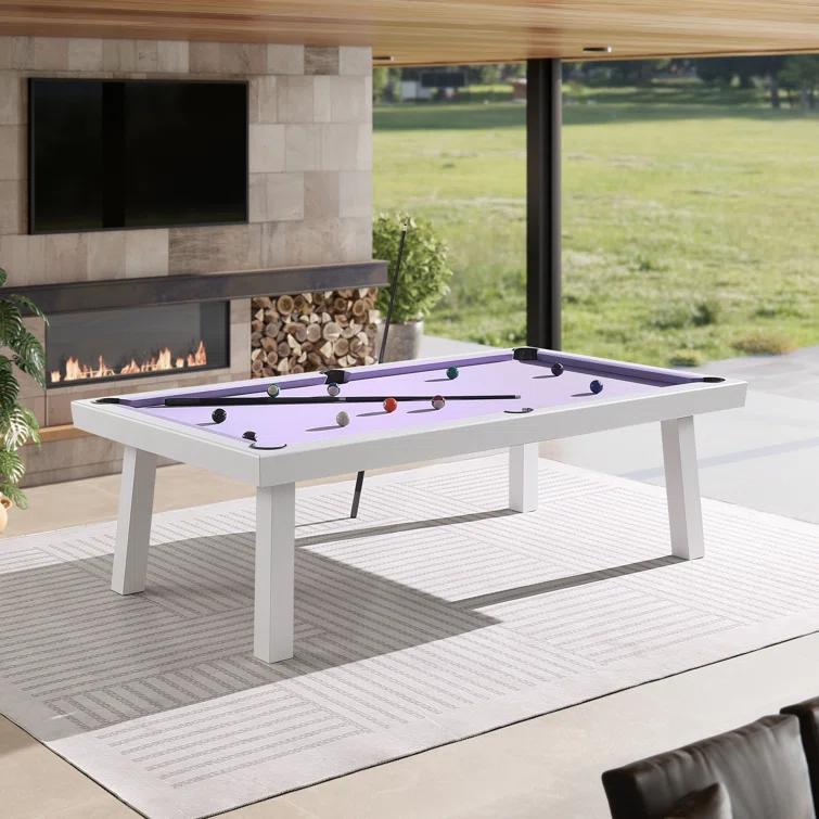 Oasis Outdoor/Indoor Slate Dining Pool Table w/ 2 Benches & Accessories