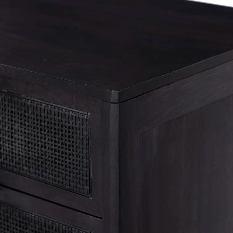 Hannah 3-Drawer Nightstand - Black