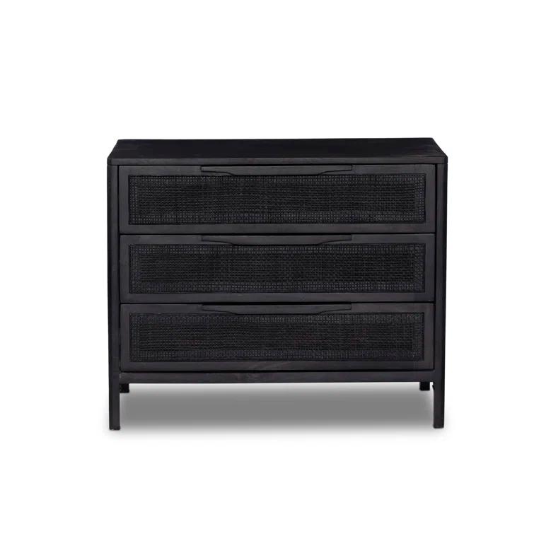 Hannah 3-Drawer Nightstand - Black