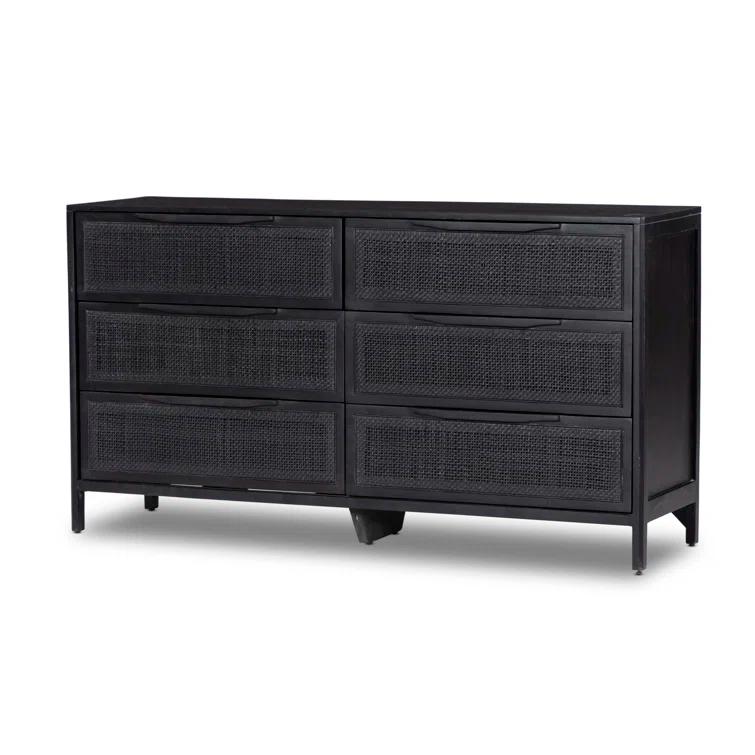 Hannah 6-Drawer Dresser - Black and Black