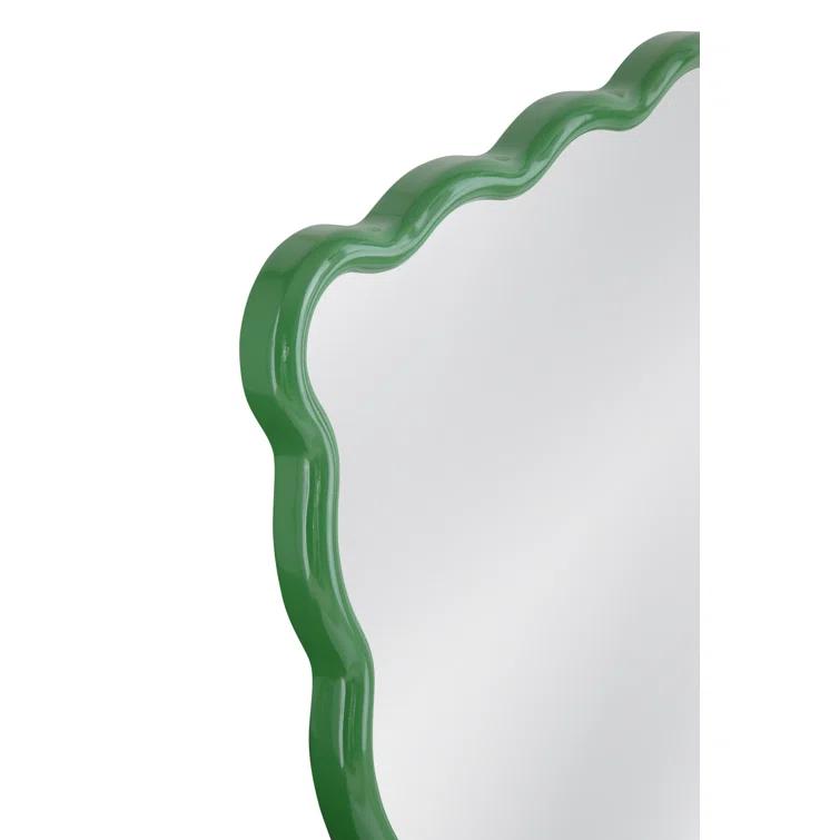 Allurine Wood Wavy Wall Mirror