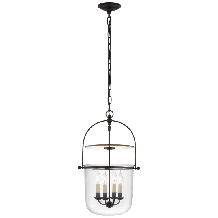 Lorford Aged Iron and Mercury Glass 4-Light Chandelier