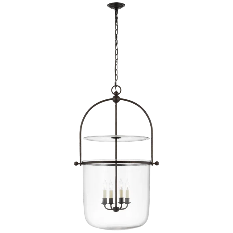 Lorford Aged Iron and Mercury Glass 4-Light Chandelier