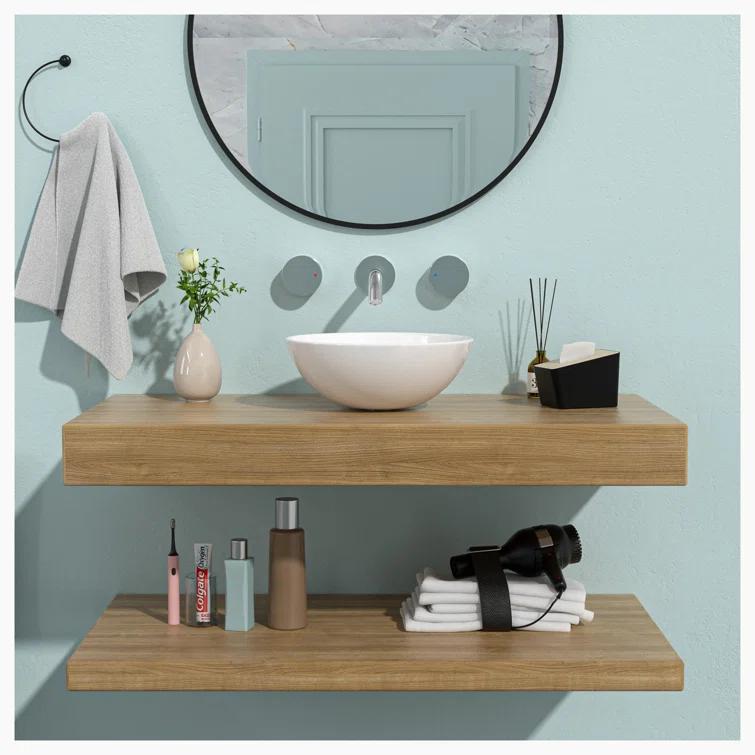 13X13 Inch White Ceramic Circular Vessel Bathroom Sink