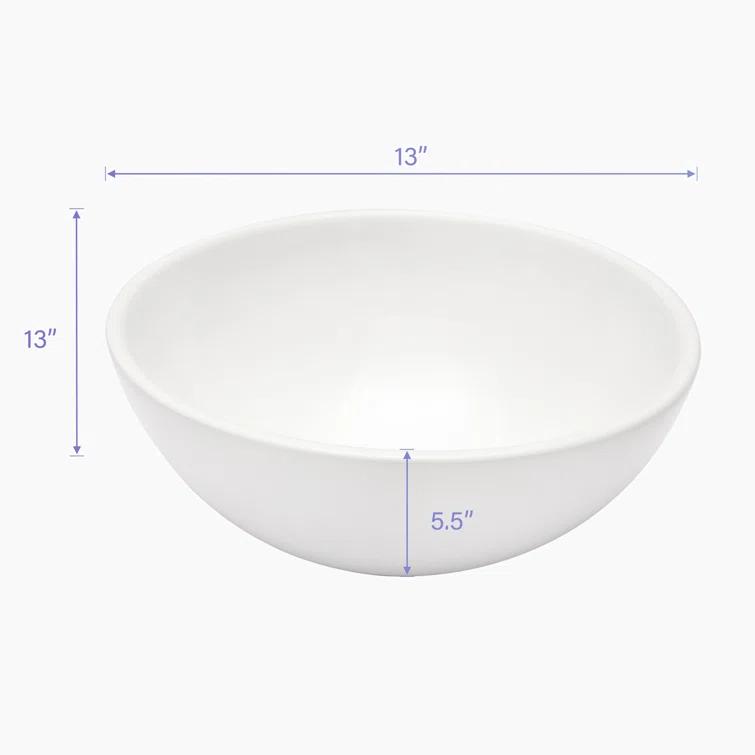 13X13 Inch White Ceramic Circular Vessel Bathroom Sink