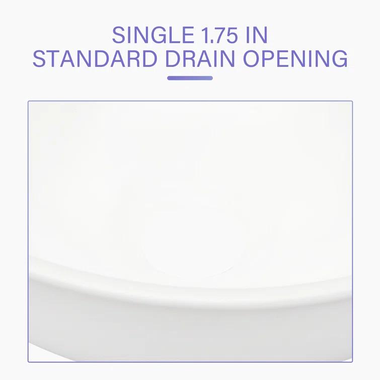 13X13 Inch White Ceramic Circular Vessel Bathroom Sink
