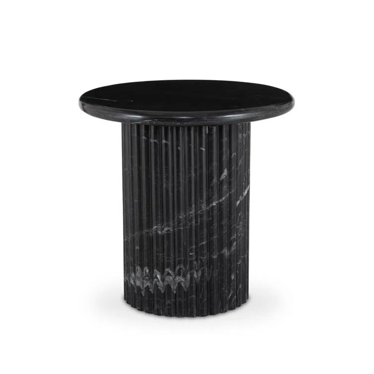 Mercer Round Side Table - Black Marble