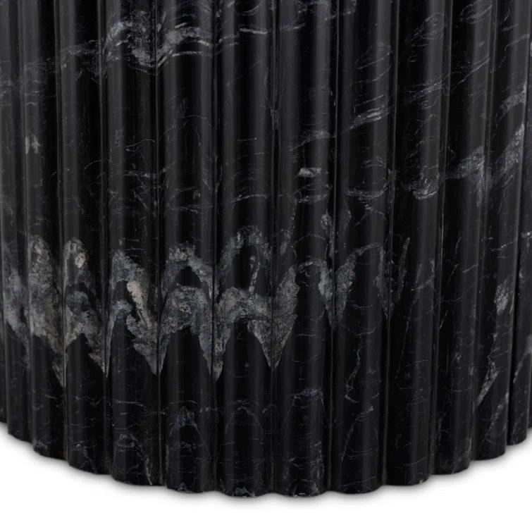 Mercer Round Side Table - Black Marble