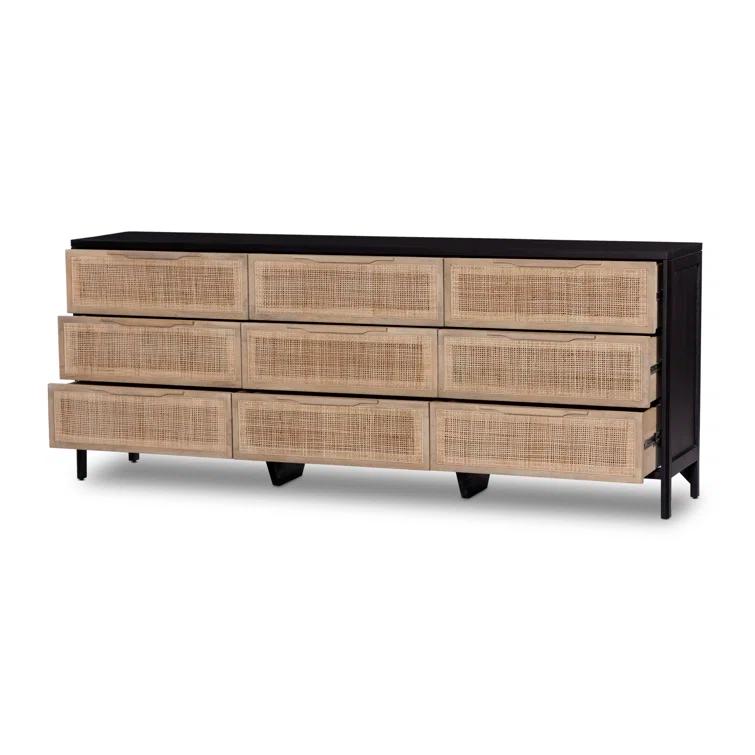 Hannah 9-Drawer Dresser - Black and Natural