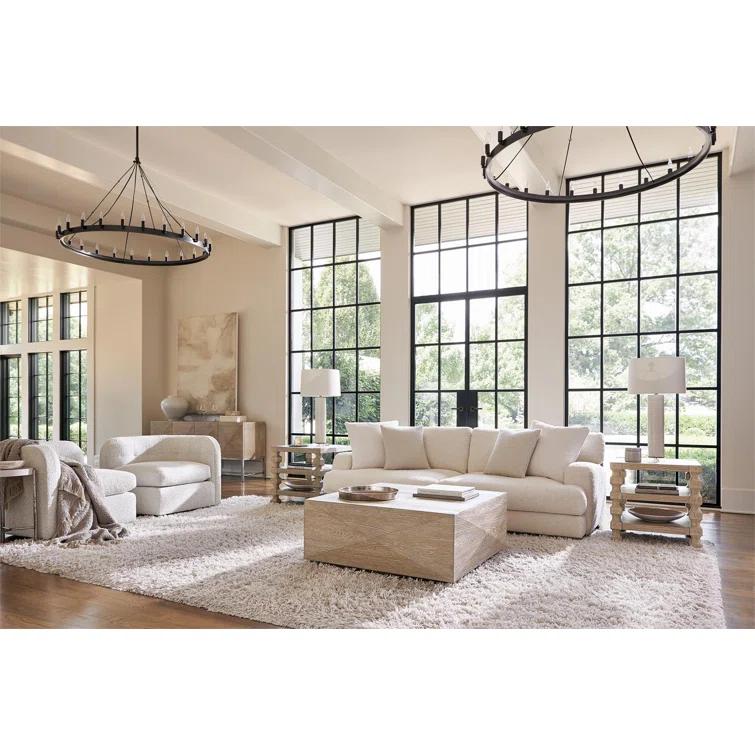 Medium Oak Rectangular Accent Table with Spindle Legs