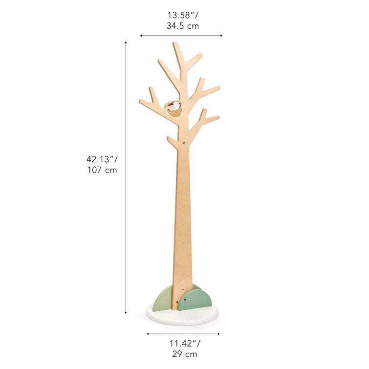 Tender Leaf Toys - Forest Coat Stand For Kids Room - High-Grade Wooden Tree Coat Rack Stand For Kids Clothing - Super Easy Assembly