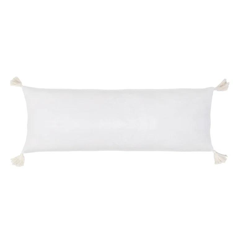 Bianca Velvet Pillow by Pom Pom at Home - White / Lumbar