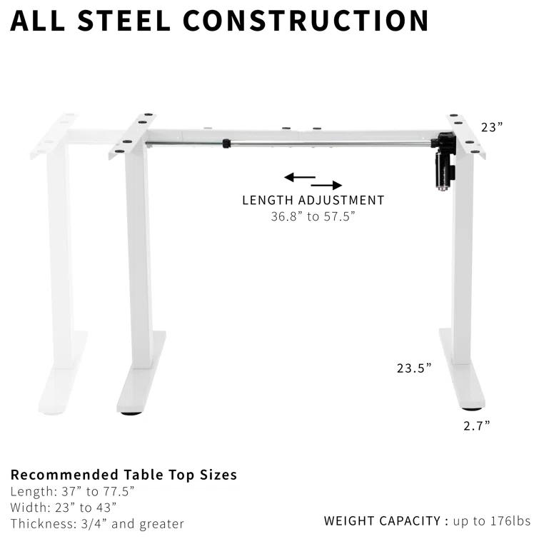 Electric Single Motor Desk Frame (Top Not Included)