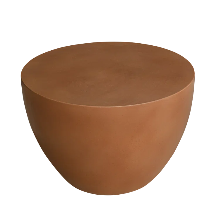 Terracotta Round Concrete Drum End Table