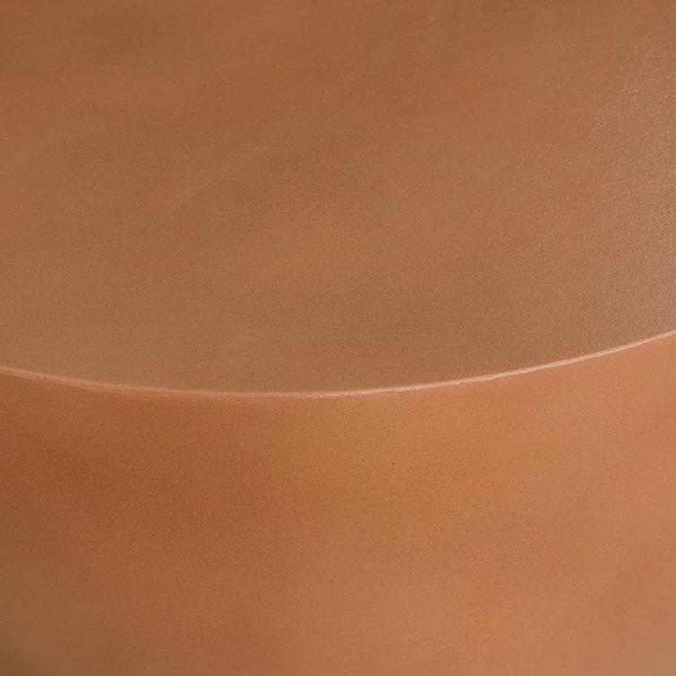 Terracotta Round Concrete Drum End Table