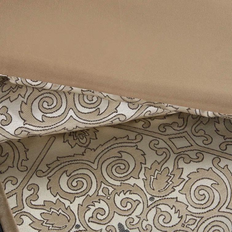 Madison Park Donovan 7 Piece Jacquard Comforter Set with Throw Pillows