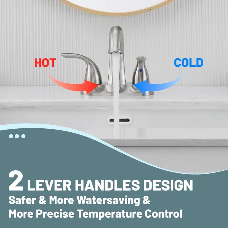 1.2 Flow Centerset Bathroom Sink Faucet with Drain