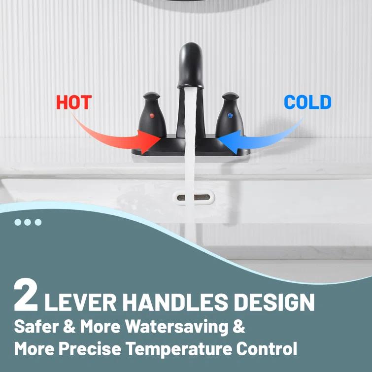 1.2 Flow Centerset Bathroom Sink Faucet with Drain
