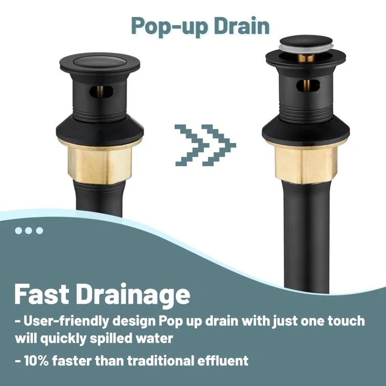 1.2 Flow Centerset Bathroom Sink Faucet with Drain