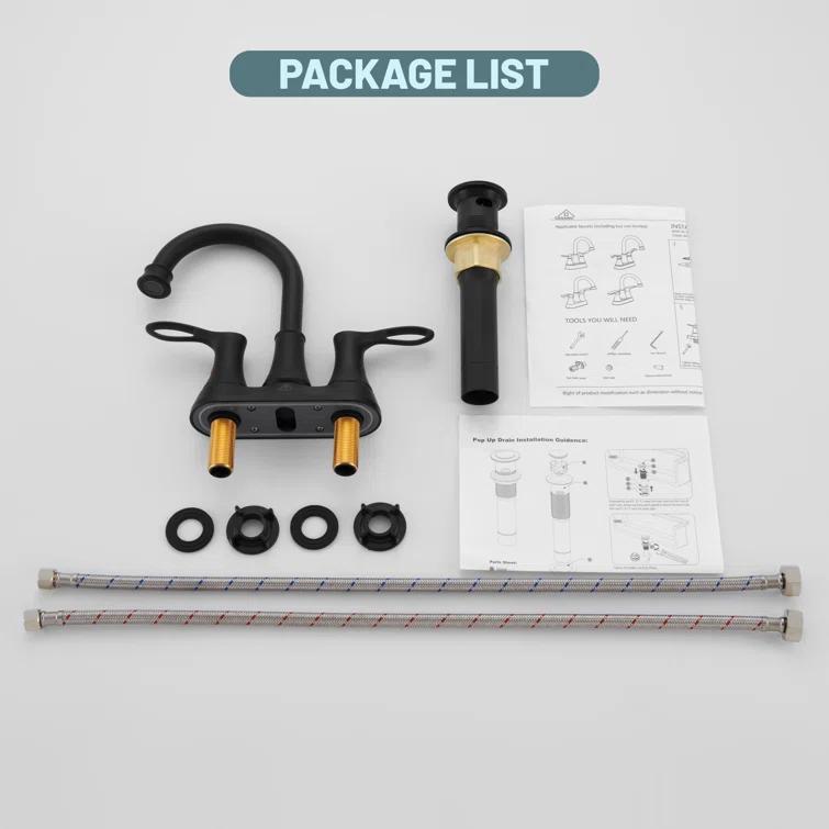 4-inch Centerset Bathroom Faucet with Drain