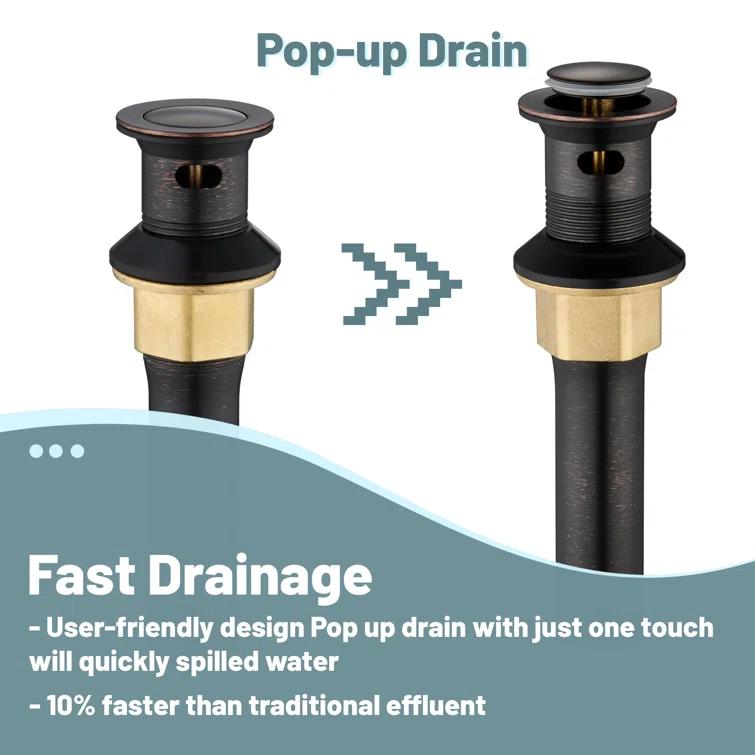 CASAINC KCL0014-ORB 4-inch Centerset Bathroom Faucet with Drain
