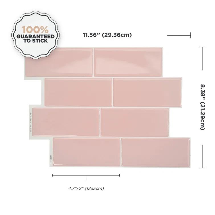 Metro 8'' W x 11'' L Gel Peel and Stick Mosaic Tile