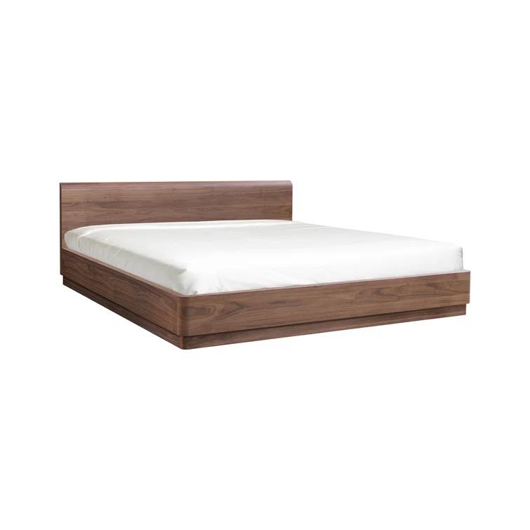 Rina Curved Oak Pedestal Bed