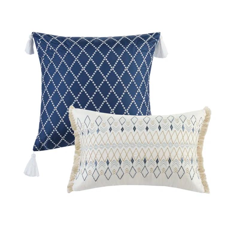 Madison Park Fraser 5 Piece Printed Seersucker Comforter Set with Throw Pillows