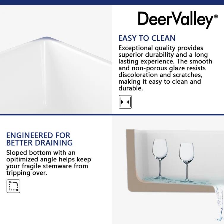 Grove 30" L X 18" W Rectangular White Single Basin Fireclay Farmhouse / Apron Kitchen Sink with Grid and Strainer