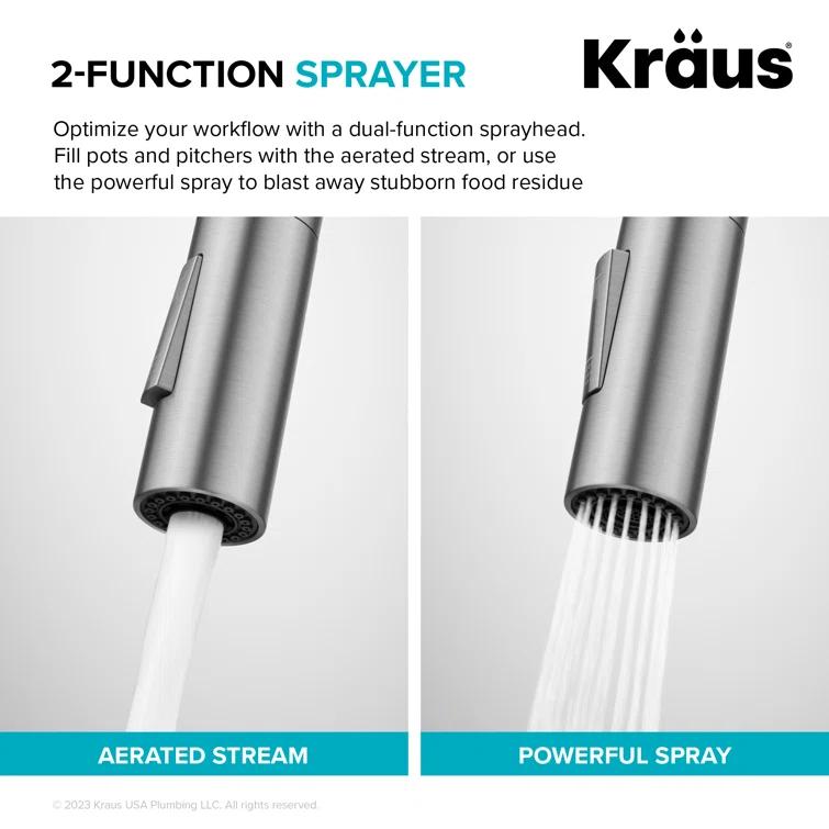 KRAUS Oletto Touchless Sensor Pull-Down Single Handle Kitchen Faucet