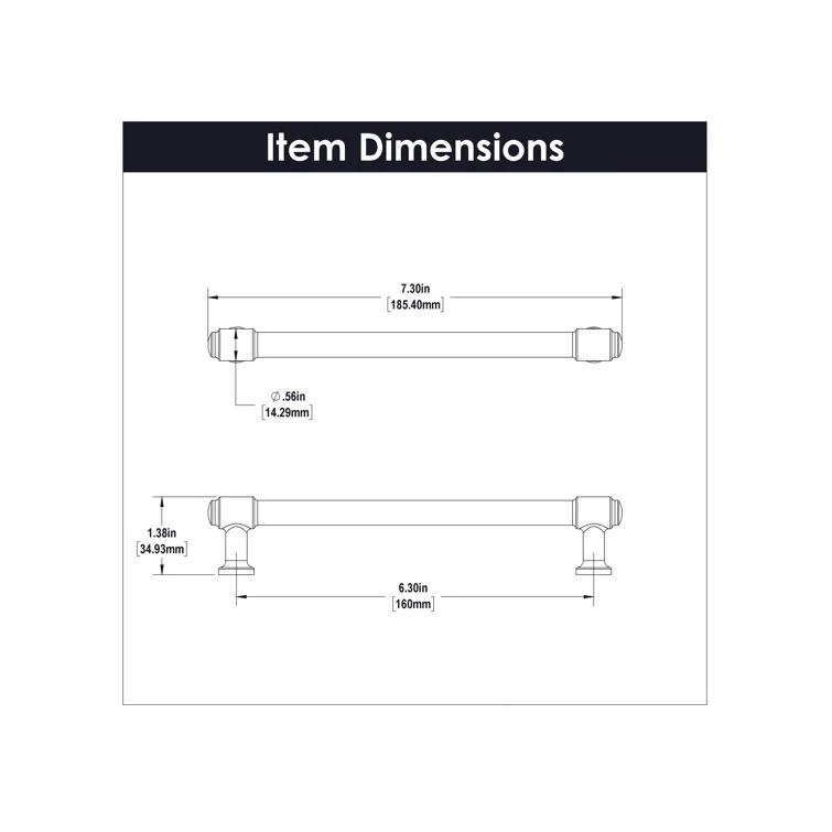 Piper Kitchen Cabinet Handles, Drawer Pulls for Cabinet, 6-5/16" (160mm)