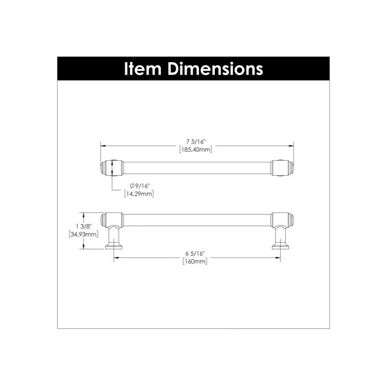 Piper Kitchen Cabinet Handles, Drawer Pulls for Cabinet, 6-5/16" (160mm)