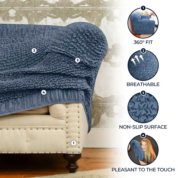 Stretchy Slipcover for Recliner Armchair - Italian Style & Premium Quality - Mille Righe Collection