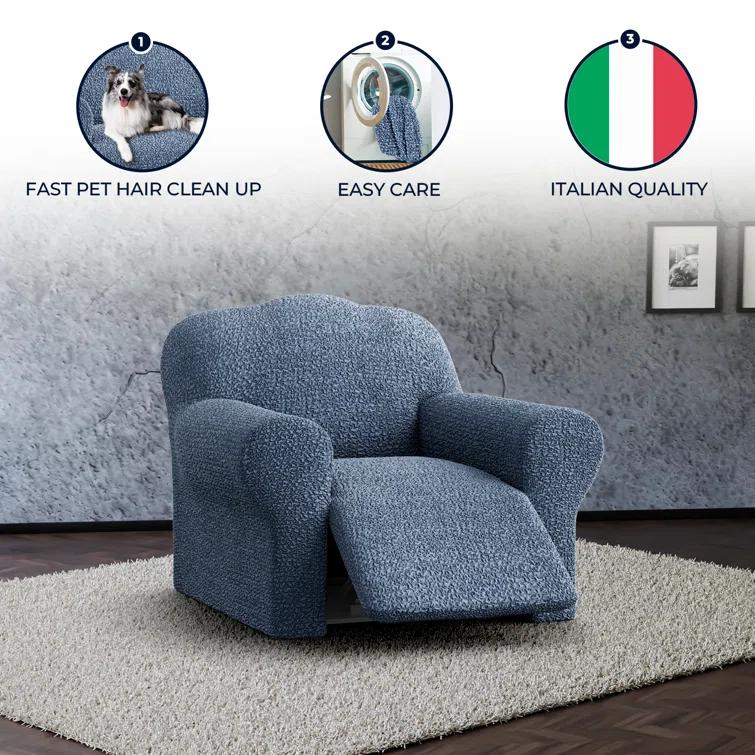 Stretchy Slipcover for Recliner Armchair - Italian Style & Premium Quality - Mille Righe Collection