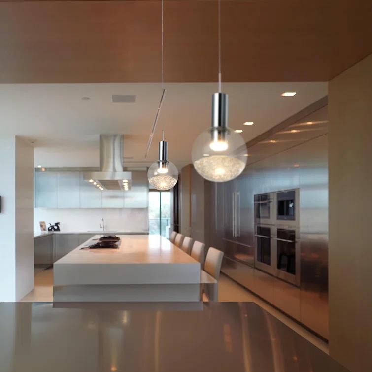 Sienna 5-in Integrated LED Height Adjustable ETL Certified Pendant Light with Globe Shade