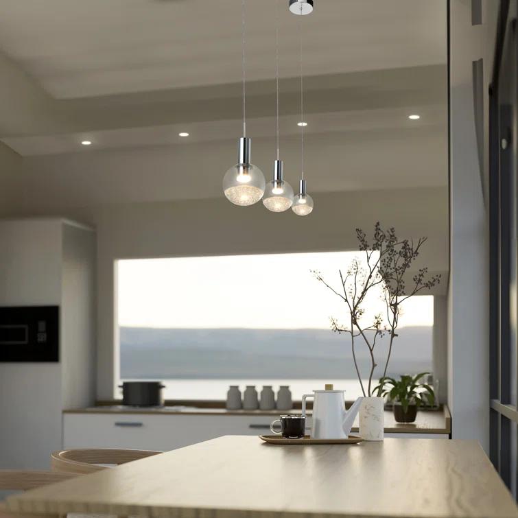 Sienna 5-in Integrated LED Height Adjustable ETL Certified Pendant Light with Globe Shade